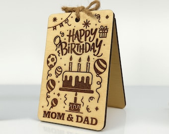 Laser Cut Wooden Birthday Card Template | A7 Cake Design (Digital Download)