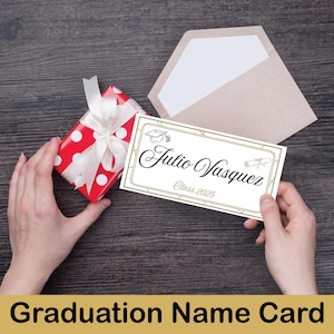 Plantilla editable para tarjeta de graduación, tarjetas imprimibles de la generación 2025, etiquetas personalizadas para graduados, descarga instantánea, invitaciones de graduación