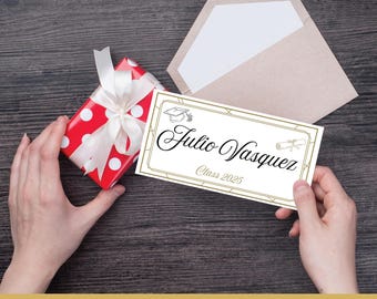 Editable Graduation Name Card Template: Class of 2025 (Instant Download)