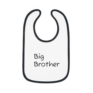 Big Brother Jersey Bib for New Siblings, Fun Baby Gift, Contrast Trim Bib, Cute Toddler Apparel, Baby Shower Gift