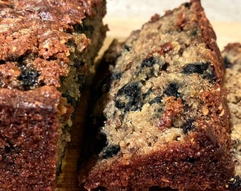Biologisch bosbessen-bananenbrood | Zelfgemaakt, smeuïg ontbijtbrood | Vers ambachtelijk snelbrood