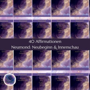 Neumond 40 Affirmationen | Neubeginn Innenschau | feminine Energie | Selbstfürsorge | PDF | PNG | Screensaver | Digital Download | Selfcare