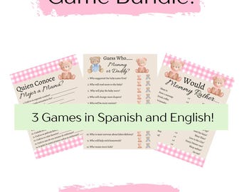 Bilingual Baby Shower Games! Pink Bear Theme