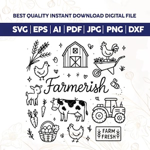 Koszulka dla miłośnika kurczaków Doodle Design Farmerish Png Svg, Projekt koszulki dla miłośnika kurczaków Vintage, Clipart Farm Life png, Hobby Farm Doodle Svg, Cricut