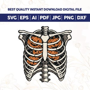 Ribcage Pumpkins Svg Png,Halloween Skeleton Svg Png,Retro Halloween Png,Spooky Season Png,Spooky Sublimation Design,Pumpkin Halloween Png