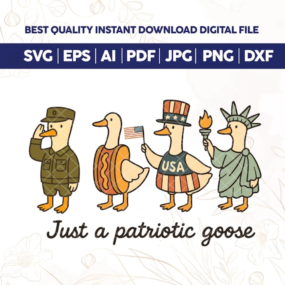 Patriotic Goose PNG,Patriotic Goose Png,4th of July Silly Goose Clipart,Memorial Day,USA Goose Sublimation Design,USA Flag Png,Cricut Files