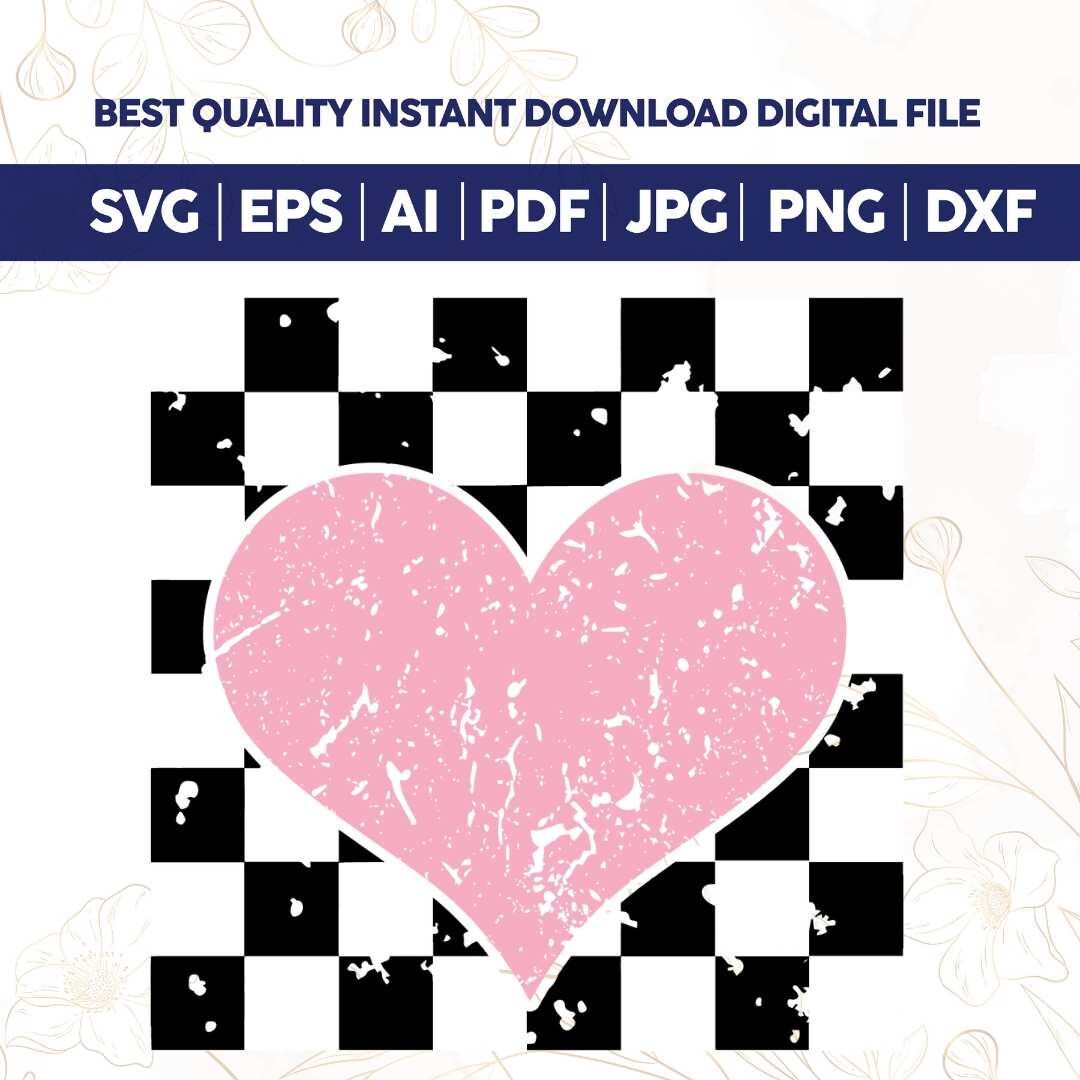 Retro Checkered Heart SVG Png,valentine's Day Sublimation,coquette ...