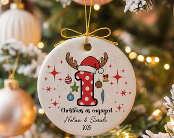 First Christmas Engaged Ornament 2025 Personalized Engagement Gift for Couple /Personalized Wedding Ornament/Engagement Keepsake Ornament