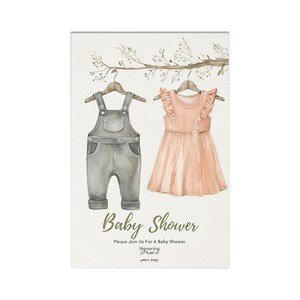 Postales encantadoras para baby shower, juego de 7, tarjetas de invitación para celebraciones, diseños imprimibles, niña, niño, bienvenido bebé