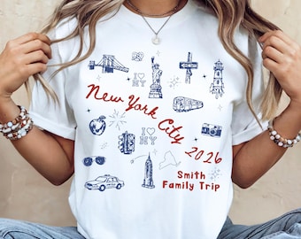 New York City Trip Shirt, Custom Family Vacation Tee 2026, Tshirt With Family Name,  Custom Gift for Trip to New York City Trip Tees