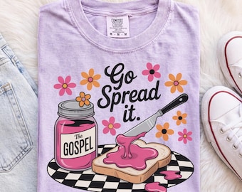 Go Spread the Gospel Christian Shirt, Comfort Colors Faith T-Shirt, Bible Verse Tee, Christian Gift for Women, Faith Based Church Shirt