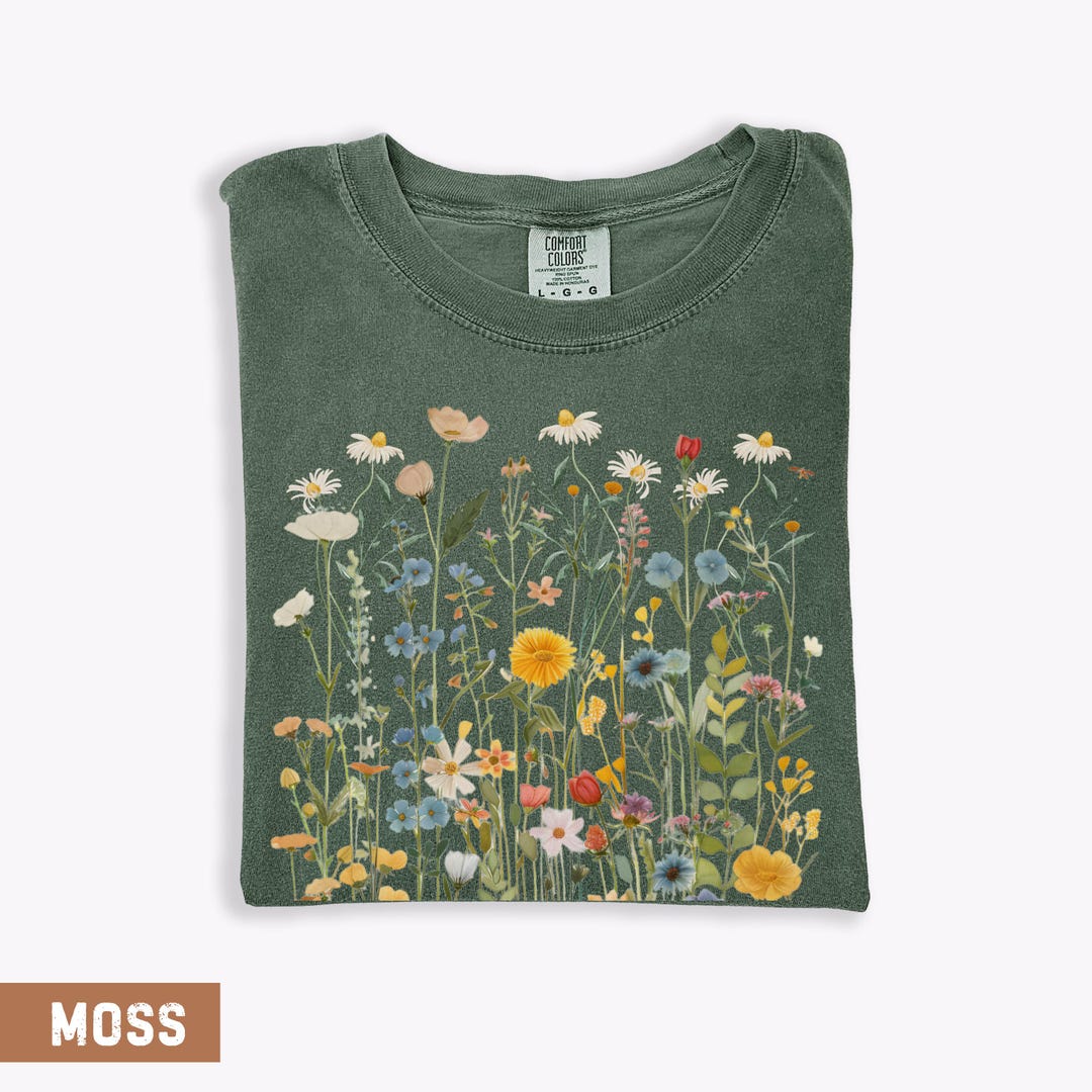 Comfort Colors Wildflowers Shirt, Cottagecore Floral Tee, Vintage ...