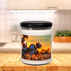Clean Cotton Scented Soy Candle, 9oz, Cozy Home Decor, Relaxation Gift, Aromatherapy Candle, Natural Soy Wax, summer candle for new home