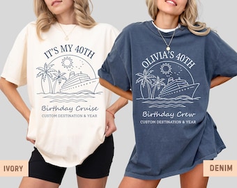 Custom Birthday Cruise Comfort Colors Shirt, Personalized milestone Birthday Crew Tee, Matching Cruise Vacation Shirt, My Birthday Cruise