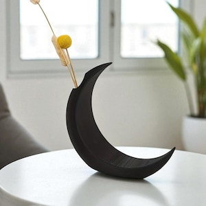 Modern Lunar Vase | Large Crescent Moon Vase | Witchy Home Decor | Gothic Home Decor | Boho Home Decor | Moon Home Decor | Multiple Sizes