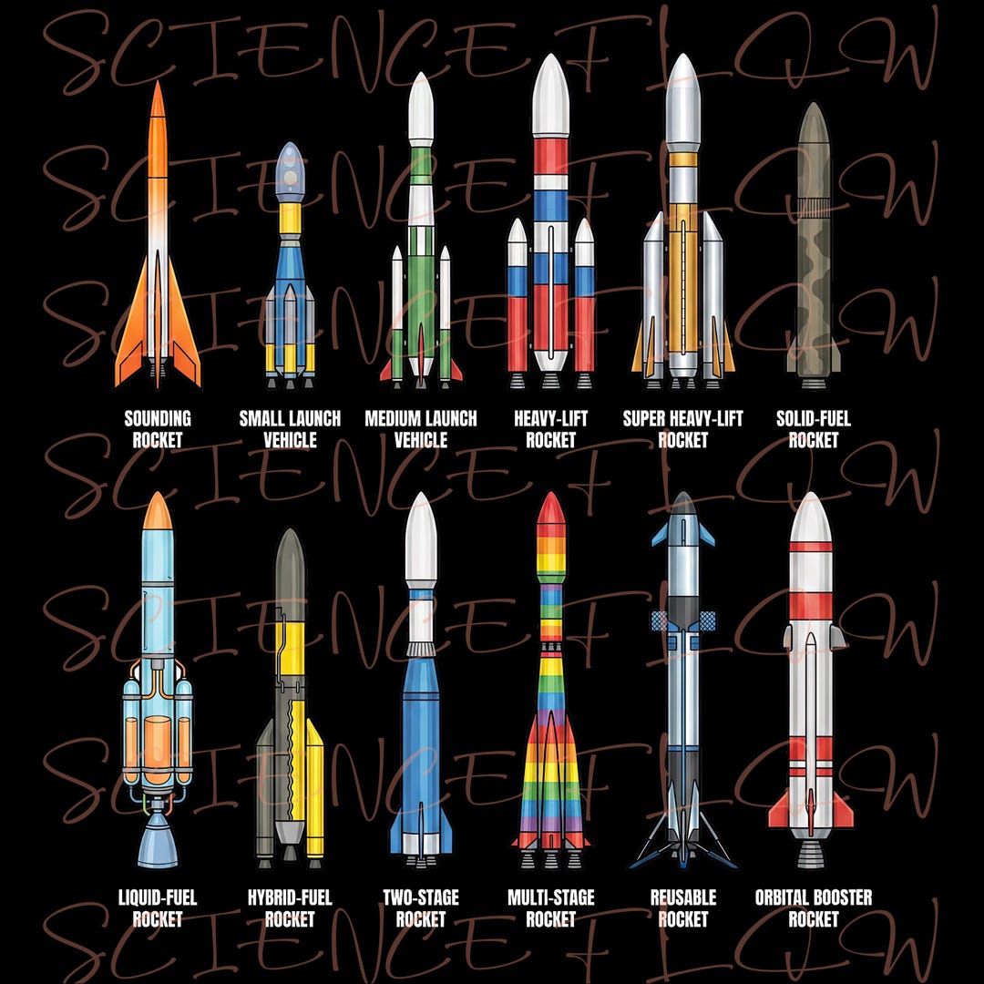 Types of Rockets PNG Design – Transparent Background Educational Space ...