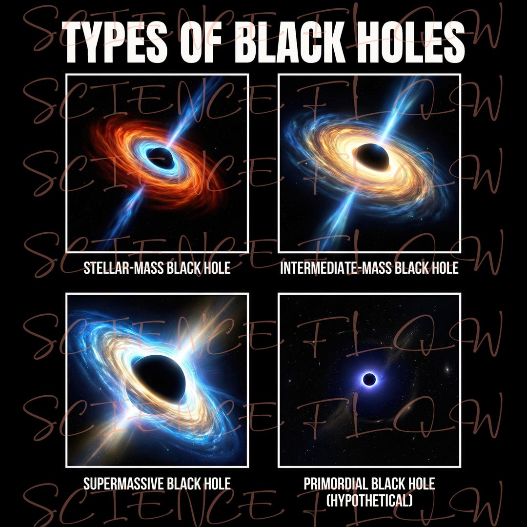 Types Of Black Holes Educational PNG Design Black Hole Classification Types Of Black Holes Educational PNG Design Black Hole Classification