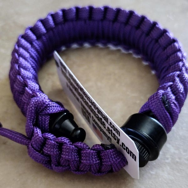 The PURPLE with All Black Bowl Holie Bowlie Survival Bracelet Pipe!!