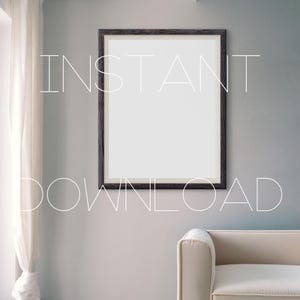 Elegant Vertical Art Template | Modern Black Frame Mockup with Realistic Lighting