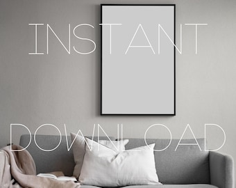 Modern Vertical Poster Frame Mockup for Stylish Living Spaces | Easy-to-Use PSD Template | Instant Download