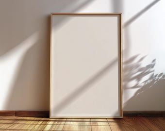Minimalist Poster Mockup: Slim Wood Frame, Scandinavian Style