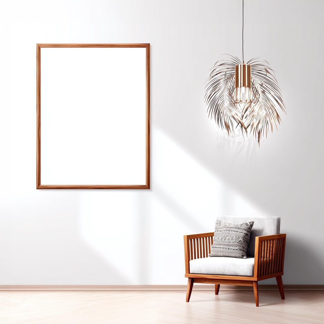 Wood Frame Mockup, Minimalist Wall Art PSD Template, Modern Interior ...