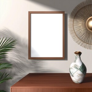 Wood Frame Mockup: Minimalist Interior, Wall Art Display