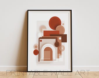Abstract Geometric Shapes Print: Minimalist Boho Wall Art