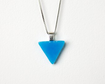 Handmade Stained Glass Triangle Pendant Necklace: LGBTQ+ Pride Jewelry