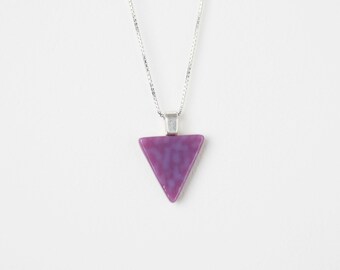 Handmade Stained Glass Triangle Pendant Necklace: LGBTQ+ Pride Jewelry