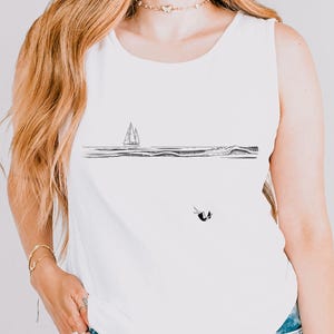 Comfort Colors® Sailboat Tank Top, Gift For Beach Lovers, Summer Tank, Relaxed Summer Vibe, Perfect for Beach Days, Great Vacation Tank Top