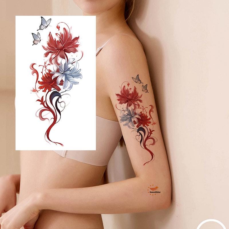 Temporary Tattoo Spider Lily - Etsy