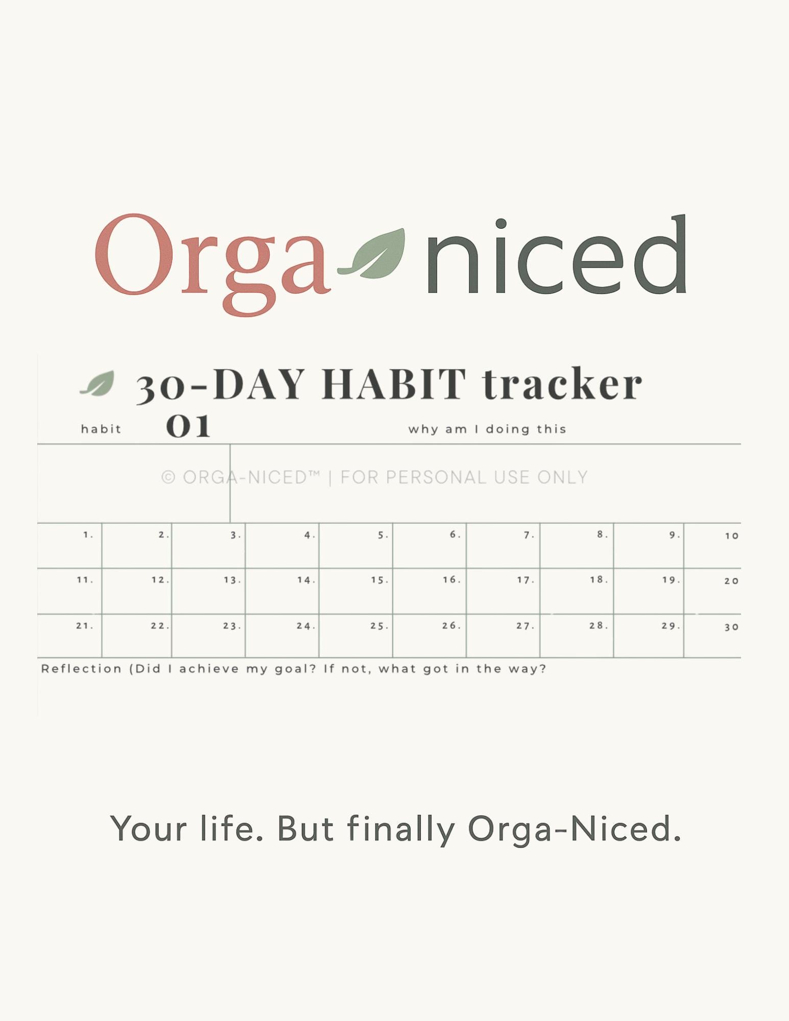 30-day Habit Tracker Printable PDF | Daily & Monthly Habit Log ...