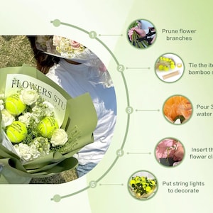 Emballage de bouquet de fleurs prêt à l'emploi | Cadeau DIY Emballage floral | Bouquet de remise des diplômes l Cadeau d'anniversaire|Cadeau de fête des pères|Bouquet créatif|