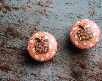 Hand Painted Knobs Country Decor, Wood Fixtures