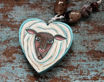 Hand Painted Necklaces, Jewelry Gifts for Girls, Heart Jewelry