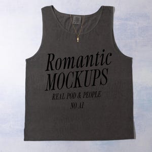 Comfort Colors 9360 Mockup Pepper CC9360 Flat Lay Tank Top POD Fisherman Beach Summer Aesthetic Dolce Vita