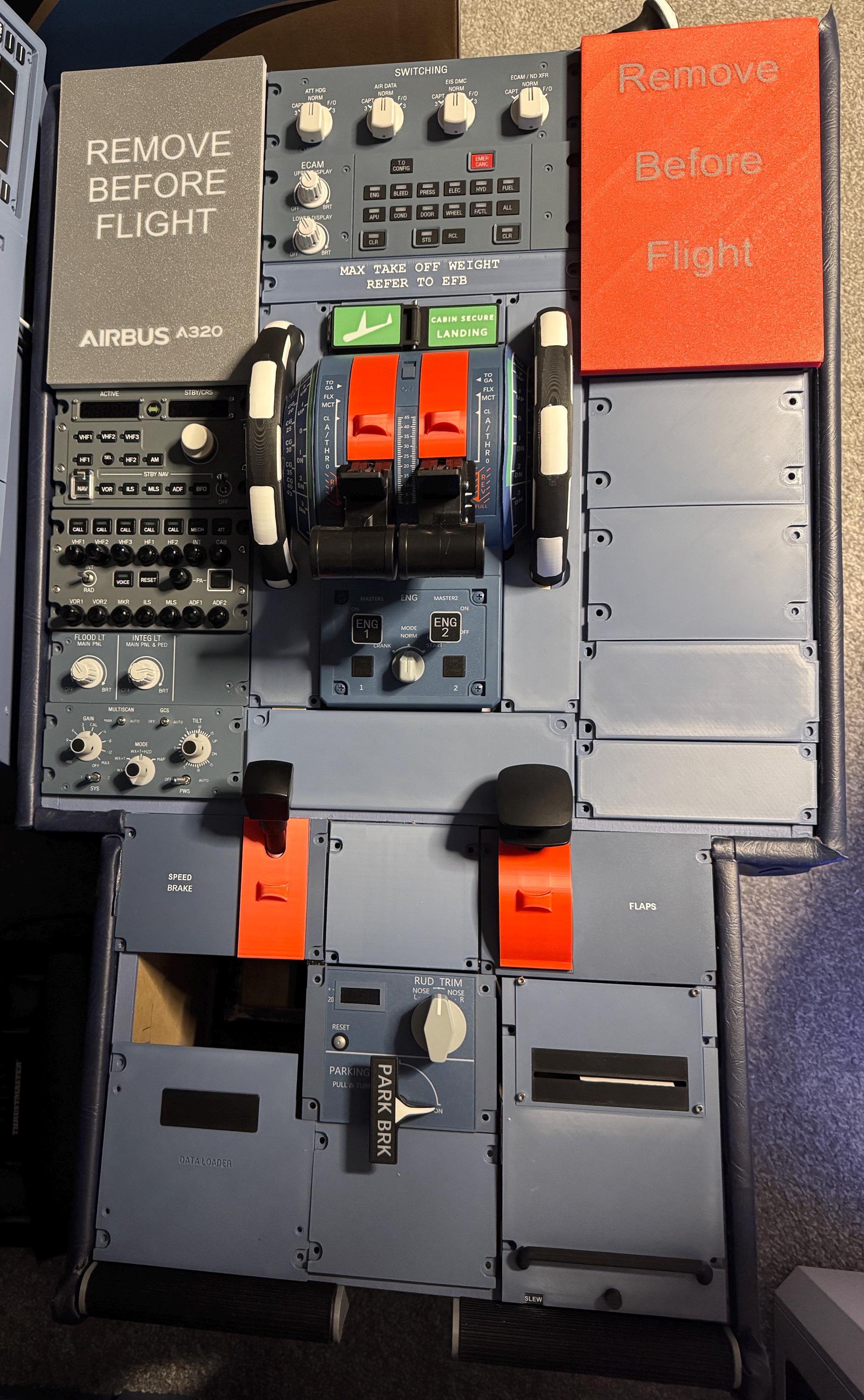 Airbus A320 Pedestal Blank Dummy Panels | Home Cockpit Simulator
