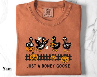 Funny Goose Halloween Shirt: Comfort Colors Witchy Fall Tee