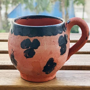 Traditional Moroccan Berber mug handmade from clay