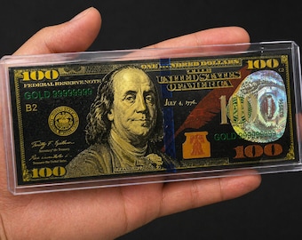 Gold Foil 100 Dollar Bill Black Edition (Not Real Currency) – 24K Gold Plated Replica Note Collectible