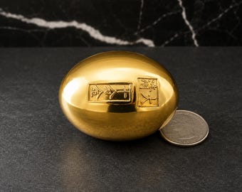 Gold Yuanbao Ingot Ornament - Chinese Wealth & Prosperity Decor - Art Collectible