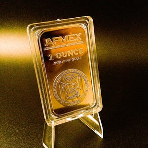 1oz Gold Bullion Replica Bar – APMEX Style 24K Gold Plated Collectible Display Piece