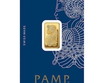 Lady Fortuna PAMP Suisse 2.5g Bullion Bar Replica (Not Real Gold) – 24K Gold Layered Ingot – Collectible Investor Gift
