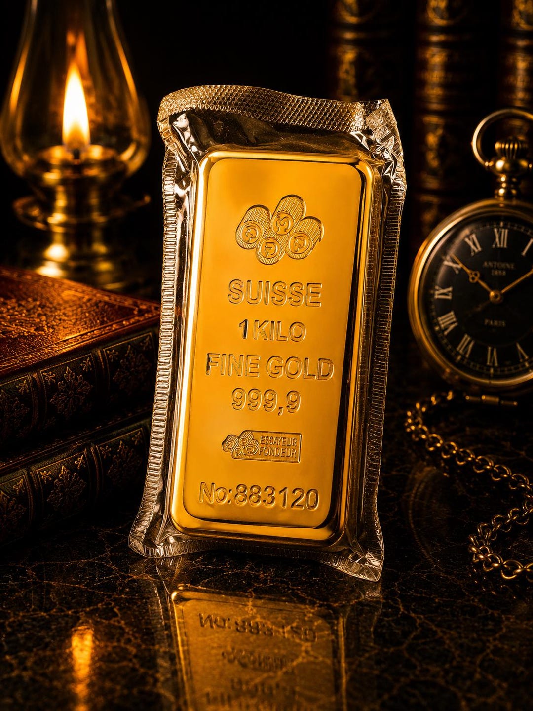 1kilo Gold Bar Replica - 24K Gold Plated - Bullion Look Ingot