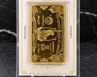 One Million Dollar Gold Tone Display Bar - Assay Style Collectible - Prop & Coin Co.