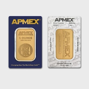 APMEX 1oz Gold Bar Replica – 24K Gold Layered Collectible Display Piece