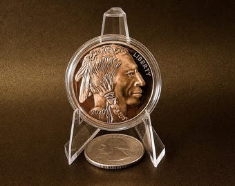 Golden Buffalo Nickel Replica Coin – 24K Gold Plated Indian Head/Bison Collectible