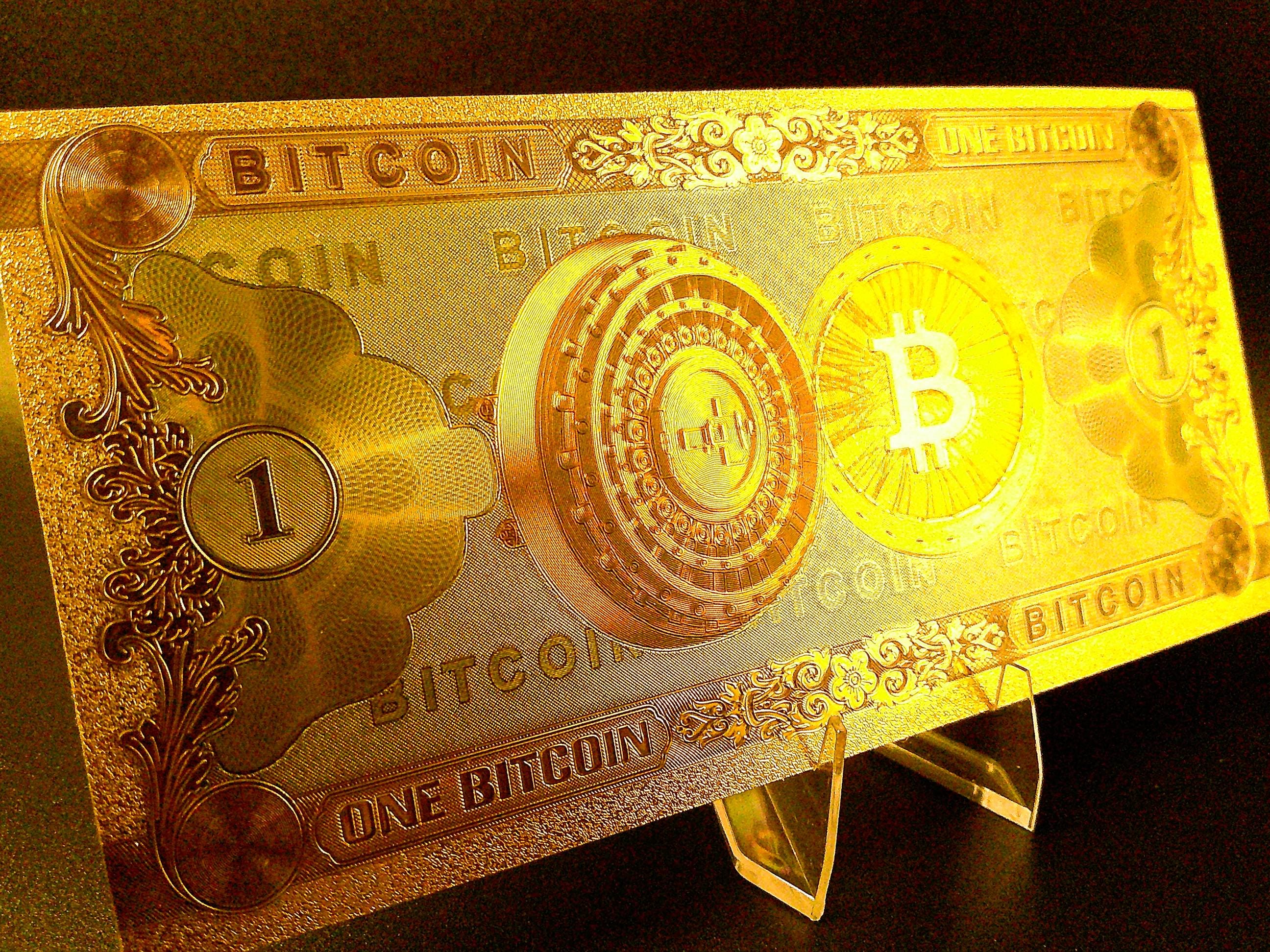 24k Gold Bitcoin Coin - Etsy