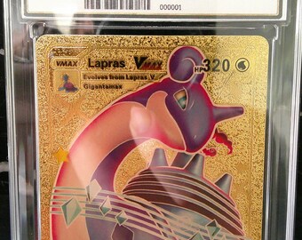 Lapras VMAX Gold Foil Card - Encased Display Collectible - Prop and Coin Co.